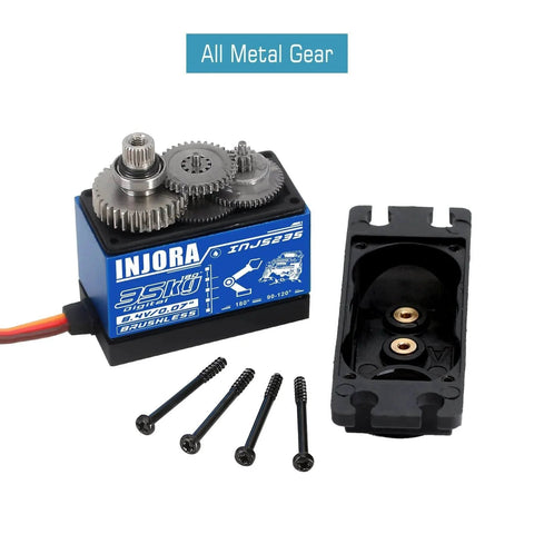 35KG Brushless Waterproof High Voltage Servo Motor High Torque Digital Servo for RC Car Model with visible metal gears