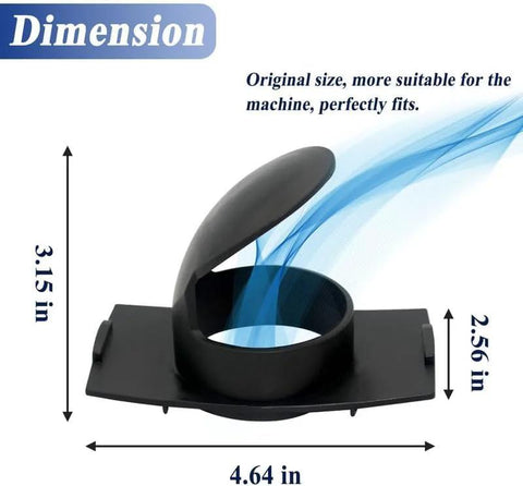 Inlet deflector vacuum accessory, black plastic, Amazon brand, 4.64 in wide by 3.15 in tall