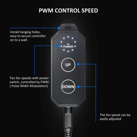 External controller for High Flow 8 Inch Inline Duct Fan With 831 CFM EC Motor And 10 Speed for ventilation control adjustment