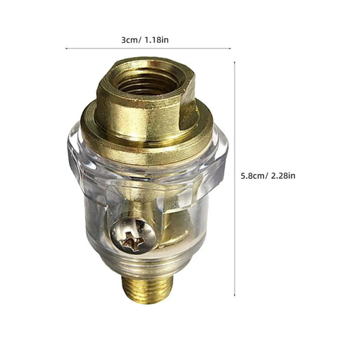 Six Pack Inline Pneumatic Oiler Lubricator With Automatic Lubrication for Air Tools, Premium Aluminum Construction, close-up view