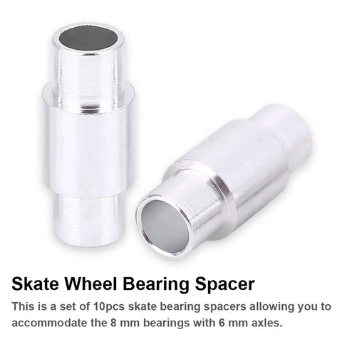 10 Pack Inline Skate Bearing Spacers Aluminum Alloy Axle Spacers Replacement For Roller Skates Smooth Motion Reduced Drag
