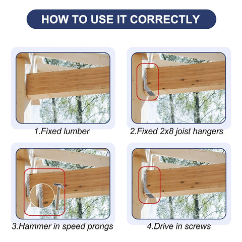 Installation steps for Joist Hangers 2x8 for Wood 18 Gauge Galvanized Face Mount Joist Hanger Bracket for Deck Floor Rafter Framing Ceiling