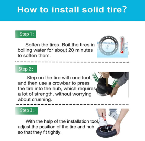 Step-by-step guide on installing Solid Tires 8.5x2 Inches for Electric Scooter