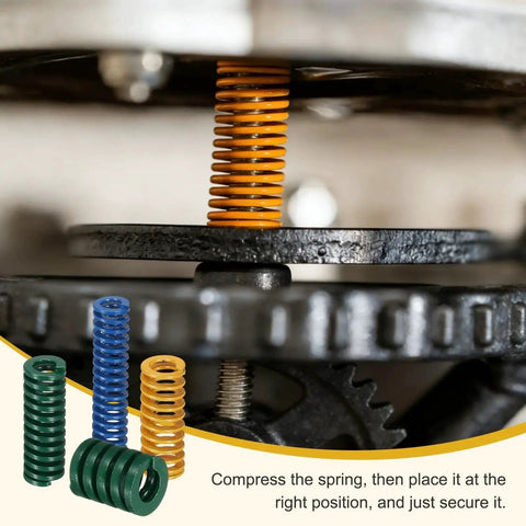 4 Pack 18mm OD 20mm Length Light Load Die Springs For 3D Printers And Heated Beds, green mould die springs in use