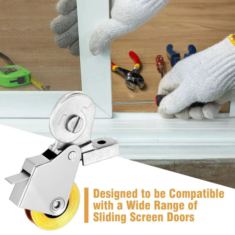 Installation of 4 Pack 1 Inch Heavy Duty Stainless Steel Sliding Screen Door Rollers with ball bearings for smooth glide