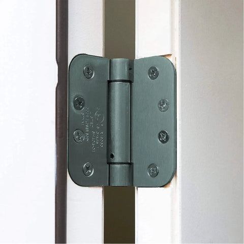 Self Closing Slim Spring Hinges Four And A Half Inch By Four And A Half Inch Set Of 3 For Medium And Heavyweight Metal Or Wood Doors installed view