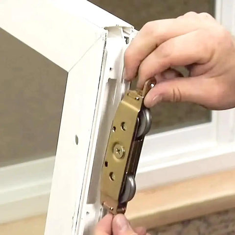 Installation of Heavy Duty Sliding Patio Door Roller Assembly Replacement Kit With One And One Quarter Inch Steel Ball Wheel Bearings