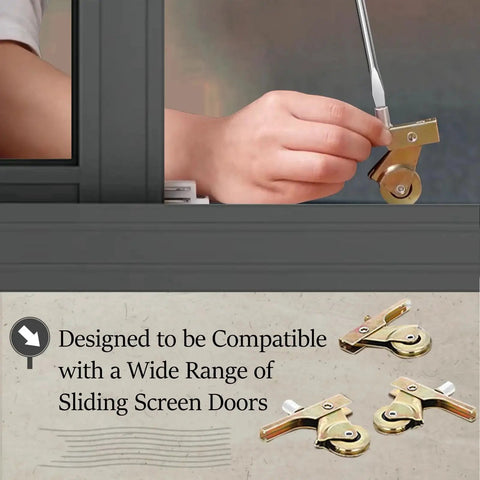 Installation of Four Pack Sliding Screen Door Rollers Replacement For Doors Stainless Steel Construction 1 Inch Concave Ball Bearing Wheels