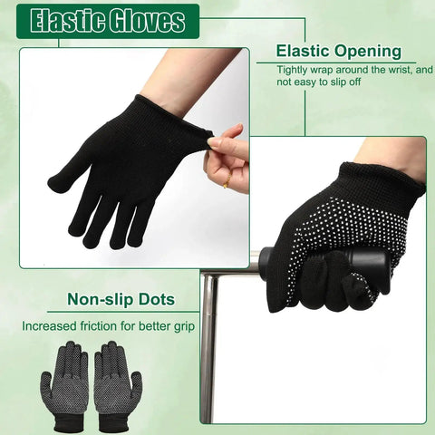 Elastic gloves for handling Heavy Duty Metal Soil Probe Rod 32 To 48 Inches With Adjustable Interlocking Sections And Insulated T Handle.