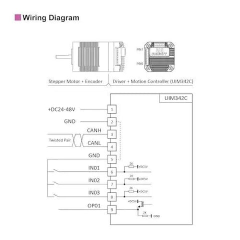 Wiring diagram for Integrated Servo Stepper Motor Built In Multi Turn Absolute Encoder And CAN Bus