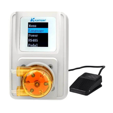Intelligent peristaltic pump 24V stepper motor adjustable programmable low flow liquid dosing pump with control and foot pedal