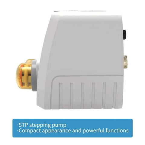 Side view of intelligent peristaltic pump 24V stepper motor adjustable programmable low flow liquid dosing pump with control for laboratory aquarium 0-88ml/min.