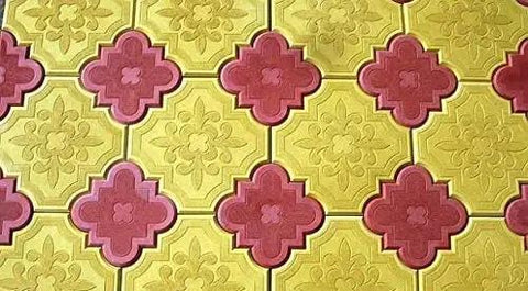 Patterned concrete pavers created using Pro Grade Paver Stone Mold PS 7119/3R For Concrete Pavers 8.5 By 8.5 By 1.75 Inches thick