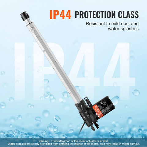 Linear actuator 12V, 16-inch heavy-duty with mounting bracket, IP44 protection, 1320lb (6000N) capacity