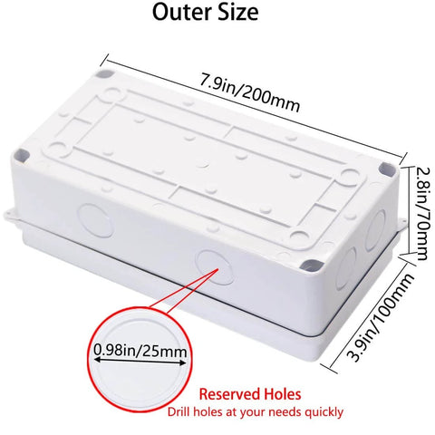 Outdoor IP65 Waterproof Junction Box With Eight Reserved Holes ABS Plastic Electrical Enclosure With Cable Glands