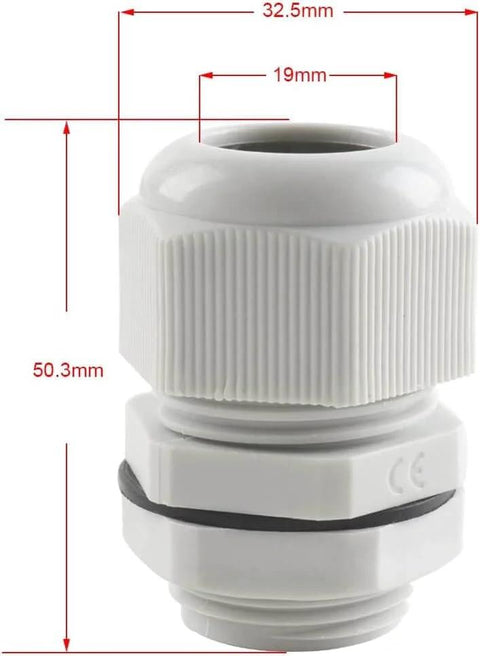 15 Pack IP68 Waterproof Cable Gland Kit Three Quarter Inch NPT Nylon Cable Glands With Adjustable Lock Nut Strain Relief