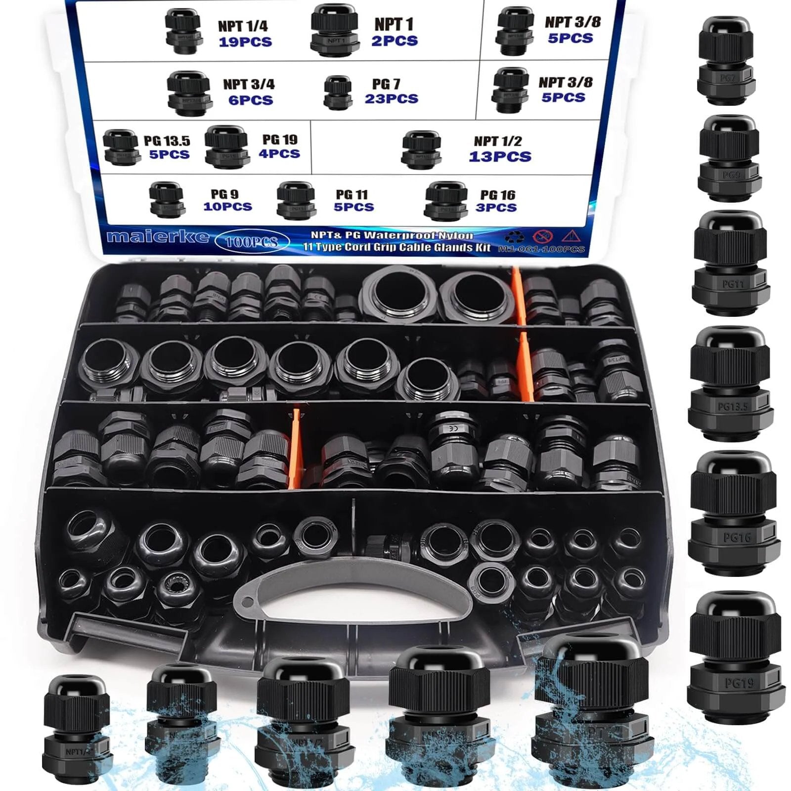 IP68 Waterproof Cable Gland Kit 100Pcs Nylon Glands 🍁