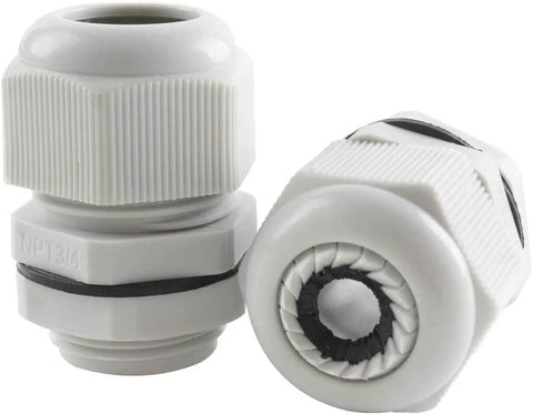 15 Pack IP68 Waterproof Cable Gland Kit Three Quarter Inch NPT Nylon Cable Glands With Adjustable Lock Nut Strain Relief Cord Connectors