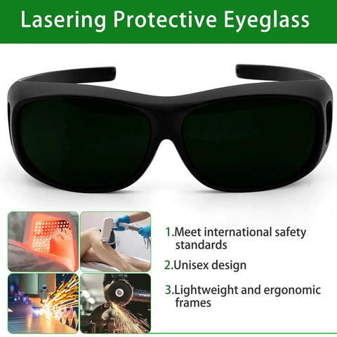 IR Five Point Zero Welding Safety Glasses with wrap-around UV protection, ergonomic frame, and ANSI/ISEA standards compliance.