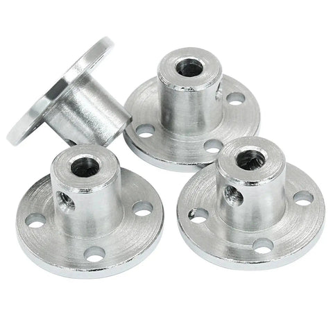 Rugged 4mm flange shaft couplings in a 4-pack for RC motors, made of iron with flange design for secure alignment and easy swaps.