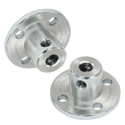 Rugged 4mm flange shaft couplings in a 4-pack for RC motors, featuring iron construction and precise alignment.