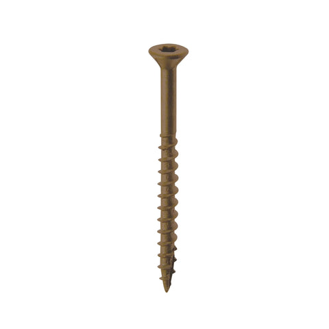 Iron Deck Screws Jar #8 x 2 1/2 Inch Brown 250 Count Bugle Head Exterior Wood Screws with Multi Purpose Thread Sharp Point and Ruspert Coating