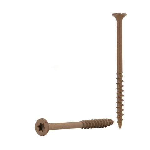 Iron Deck Screws Jar #8 x 2 1/2 Inch Brown 250 Count Bugle Head Exterior Wood Screws with Multi Purpose Thread Sharp Point