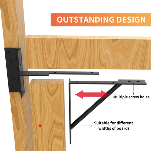 Heavy Duty Adjustable Gate Corner Brace Bracket Anti Sag Gate Kit installation illustration with labeled features on wood