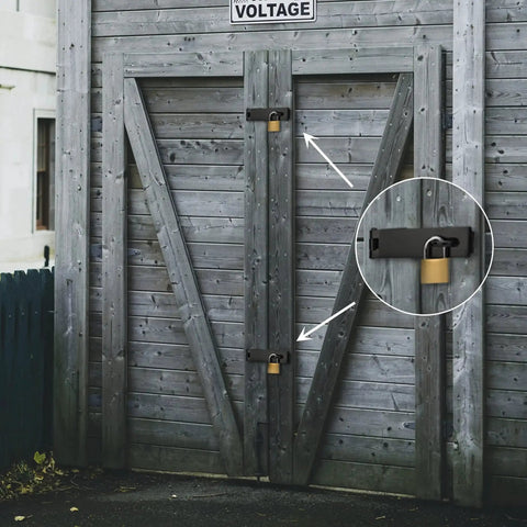 Seven And One Half Inch Heavy Duty Door Lock Hasp Latch With One Eighth Inch Thick Iron Gate Hasp for outdoor wooden gate