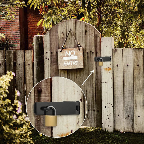 Seven And One Half Inch Heavy Duty Door Lock Hasp Latch With One Eighth Inch Thick Iron Gate Hasp for outdoor gate security