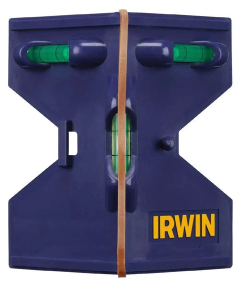 Front view of Magnetic Post Level With Rubber Strap For Hands Free Plumb And Level Posts Rails And Pipes Durable Molded Frame Irwin Tools 1794482