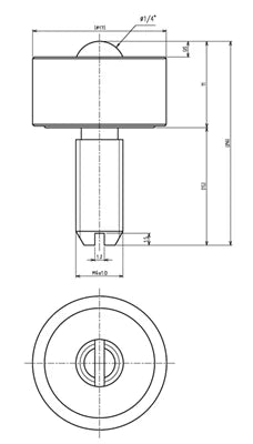 IS-08N IGUCHI Carbon Steel Machined Stud Mount Ball Transfer IGUCHI made in Japan - VXB Ball Bearings