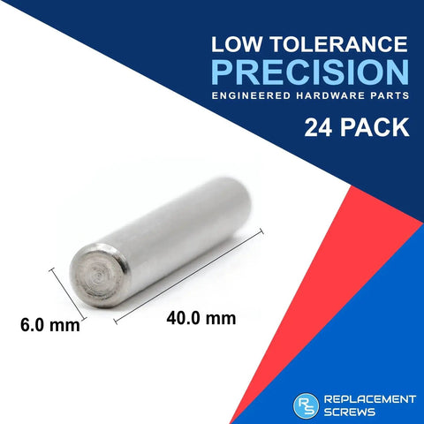 Ivar Shelf Dowel Pins Replacement Pack Of 24 6x40mm Compatible With IKEA Part 101324 For IVAR Bookshelf Steel Pin Close-Up