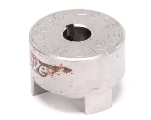 Metal coupling L-095 5/8, Lovejoy OEM replacement part for Jade ovens, shown frontal view, for commercial kitchen equipment.