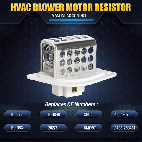 HVAC Blower Motor Resistor For Jeep Wrangler TJ XJ And Cherokee Replaces OE RU353 RU1046 4864957 3A1101 CR158 OEM