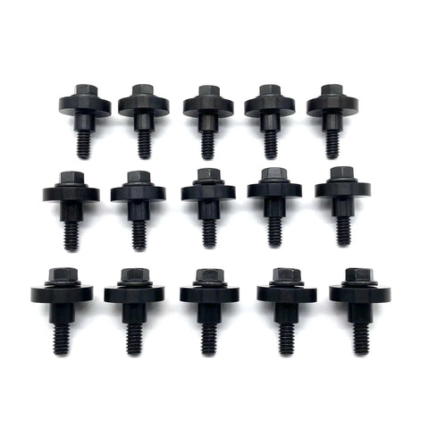 Region Offroad 4.0L Valve Cover Torque Limiter Sleeves and Bolts for Jeep Wrangler TJ Cherokee XJ ZJ WJ, black bolts set