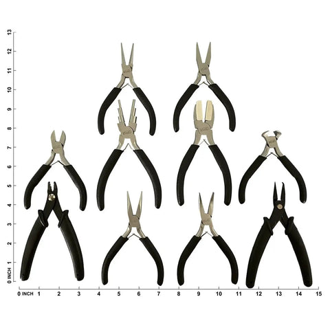 10 Piece Jewelry Pliers Set For Beading And Jewelry Projects Including 6 Step Bail Making Pliers Nylon Jaw Pliers Round Nose Pliers