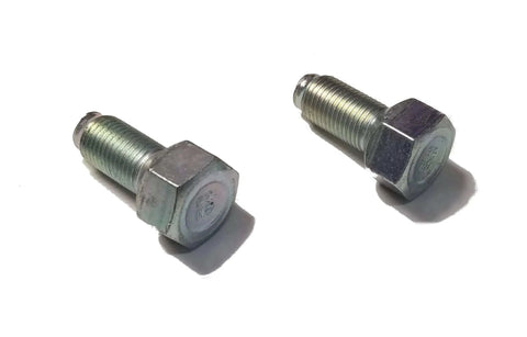John Deere Original Equipment Wheel Bolt (2 Pack) - M131856, close-up of metal bolts with 14mm thread, 1.5mm pitch.