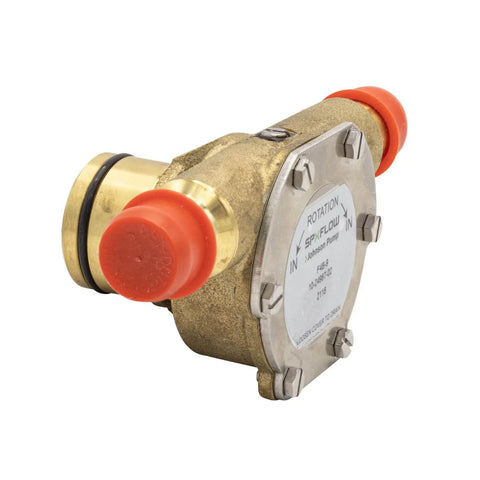 Johnson Pump 10-24967-02 F4B-9 Impeller Pump side view with brass and stainless steel casing