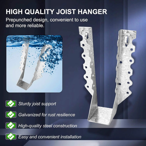 Joist Hangers 2x8 for Wood 18 Gauge Galvanized Face Mount Joist Hanger Bracket for Deck Floor Rafter Framing Ceiling