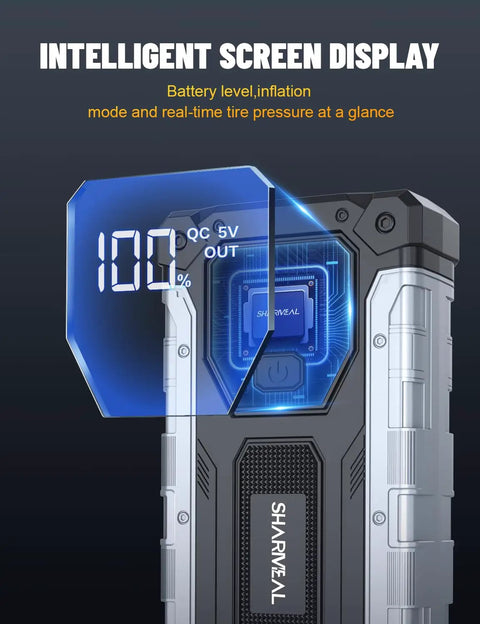 High Power 5000A Car Jump Starter Lithium Battery Pack For 10.0L Gas And 9.0L Diesel Engines with intelligent screen display