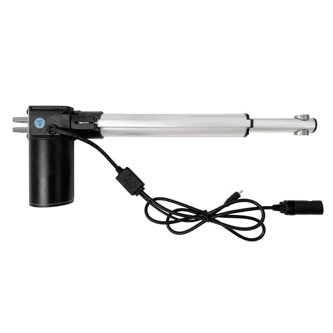 Linear actuator Kaidi model KDFSJ-403-6 for power recliner lift chairs; black motor housing, silver rod