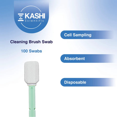 All Purpose Cleanroom Polyester Tip Swabs For Camera Lenses Optical Gear Printers Gun Cleaning Detailing And Arts Crafts Pro Grade Lint Free 100 Pack By Kashi Scientific showing brush swab and features