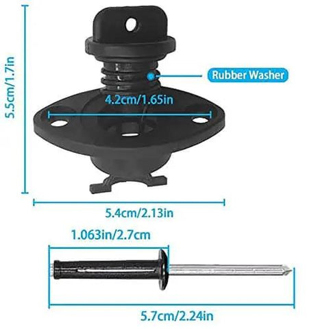 Heavy Duty Kayak Drain Plug Kit With Screws For Scupper Plugs And Boat Gear, 25mm Outside Diameter, Rubber Gasket Sealed Bung Set