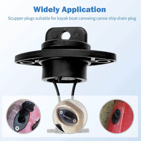 Heavy Duty Kayak Drain Plug Kit With Screws For Scupper Plugs And Boat Gear, 25mm Outside Diameter, 1 Inch Fit, Rubber Gasket Sealed Bung Set
