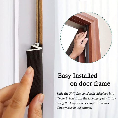 Door weather stripping foam kerf seal, brown, 26 ft with slot for installation, easy cut to size, Amazon