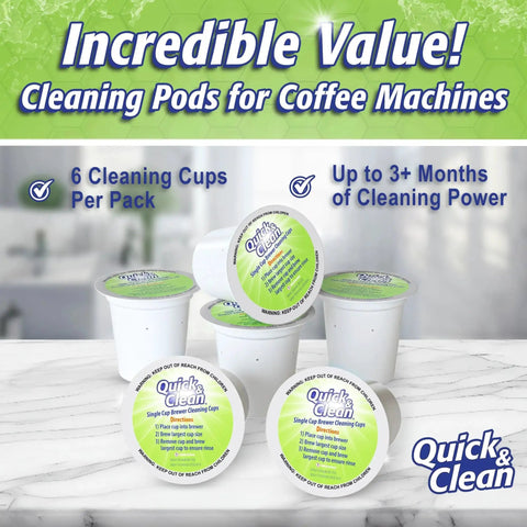 6-Pack Cleaning Pods safely clear oils and residue from the brew path, restoring rich, clean flavor for 1.0 and 2.0 machines.
