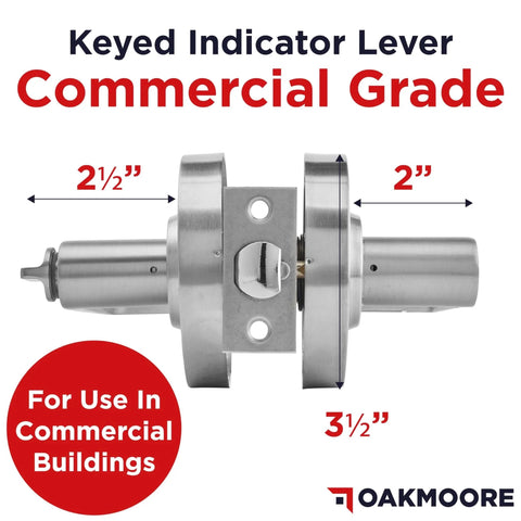 Side view of Keyed Entry Commercial Door Handle With Indicator And Locking Occupied Door Lever for restaurants and warehouses.