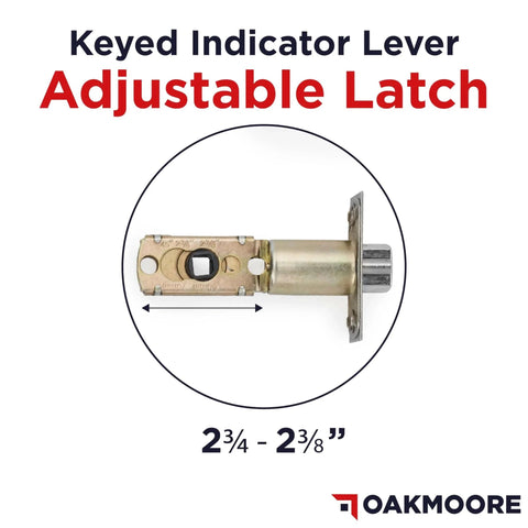 Adjustable latch for Keyed Entry Commercial Door Handle With Indicator And Locking Occupied Door Lever