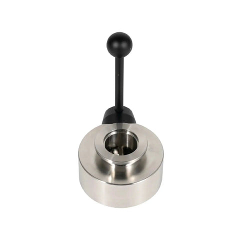 Industrial KF25 Vacuum Butterfly Valve in 304 Stainless Steel with FKM O Ring and black handle